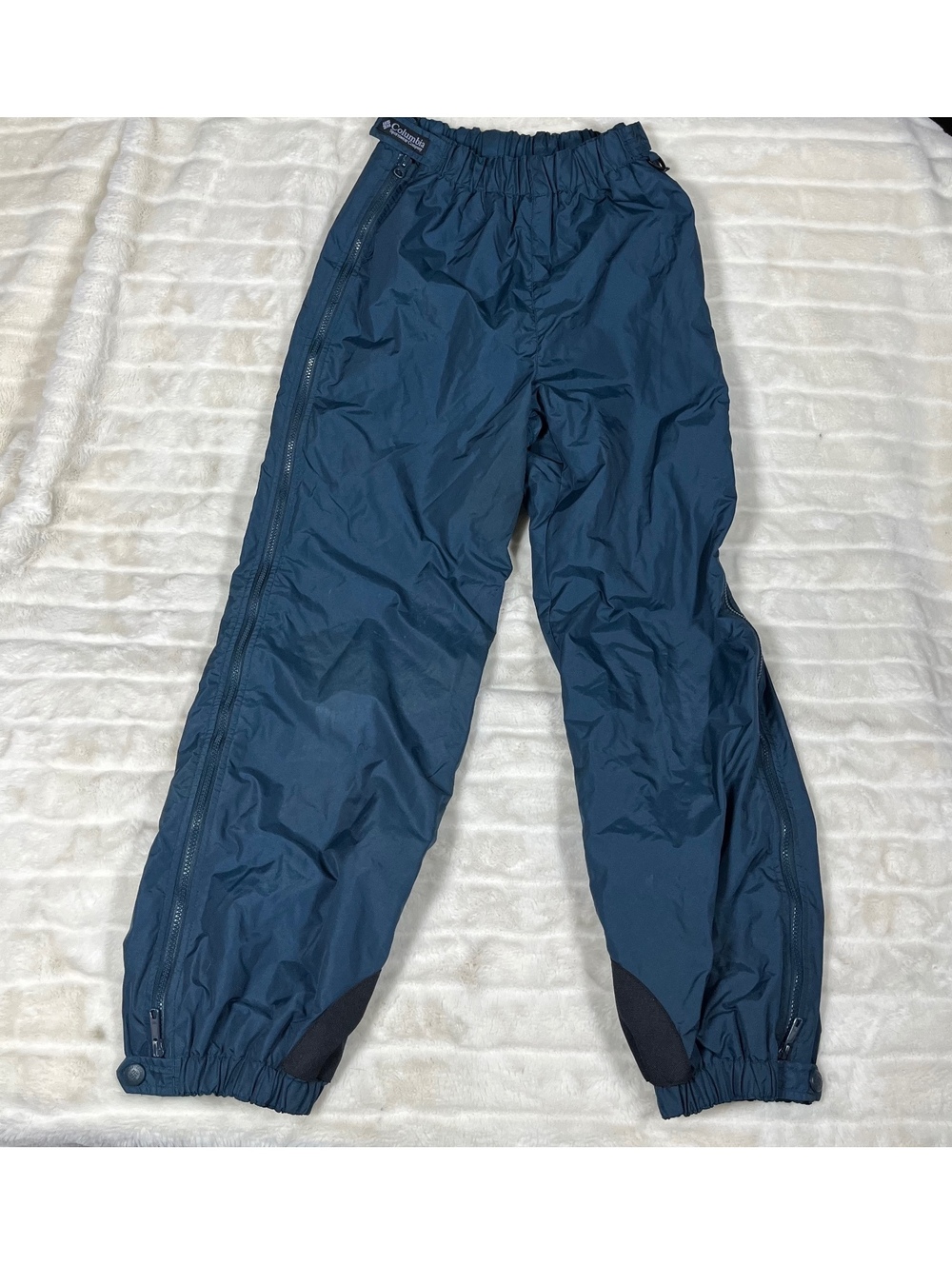 VTG 80s Columbia Mens S Winter Ski Snow Side Zip Athletic Dark Teal Unisex Pants